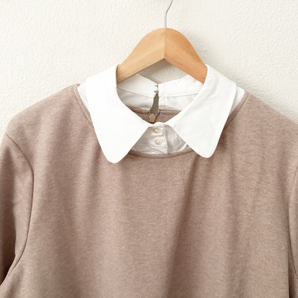 TUCKERNUCK | NWT Tan White Dress Sandwhisp Dakotah Mini Shift Shirtdress | XXXL - Picture 6 of 9